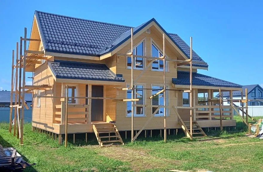 Каркасный коттедж 7,5х10 «Александровский» в д. Минаево