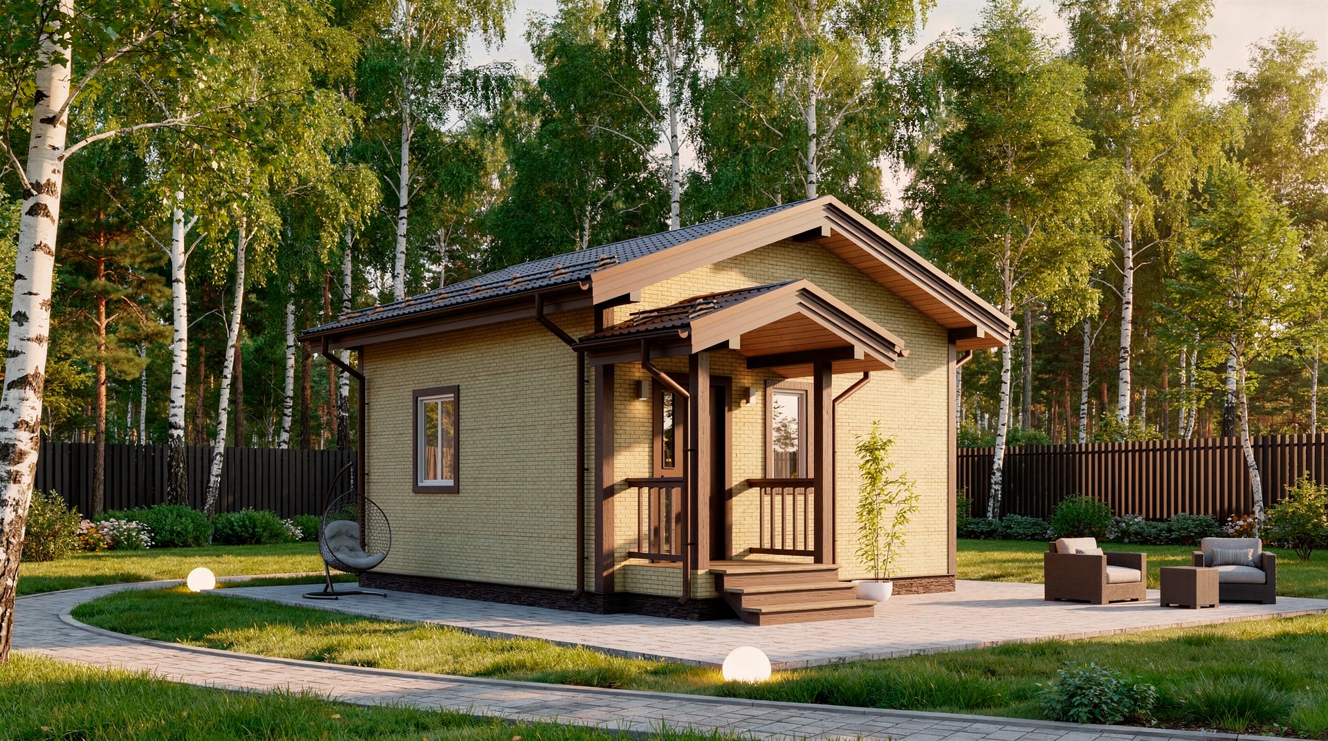 Одноэтажный дом Малыш — 6x6 м, 39 м²