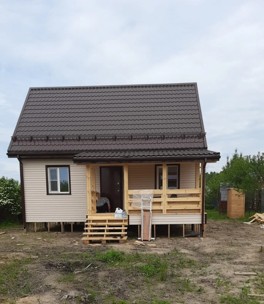Каркасный дом 6х8 проект «Земляника» в СНТ «Рыжиково»