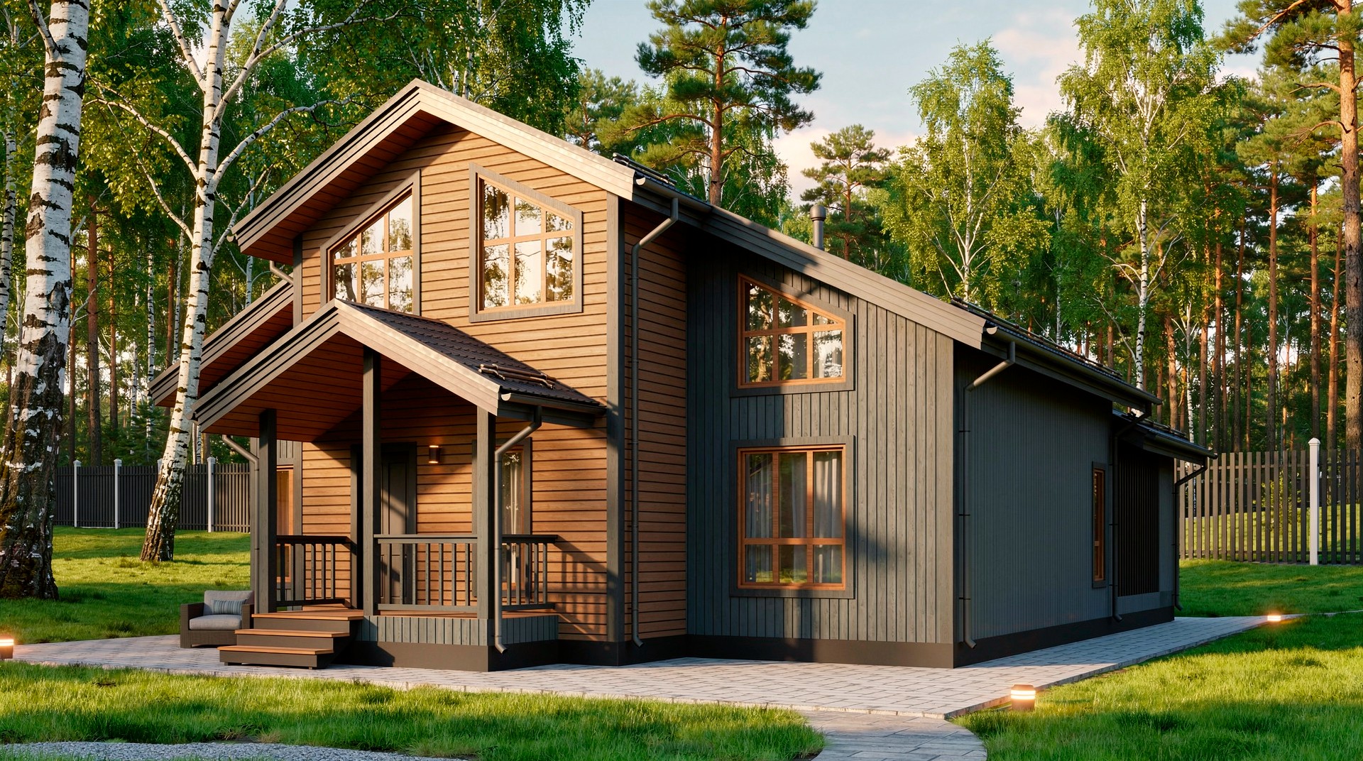 Каркасный коттедж Гармония — 11,4x12,6 м, 283 м²
