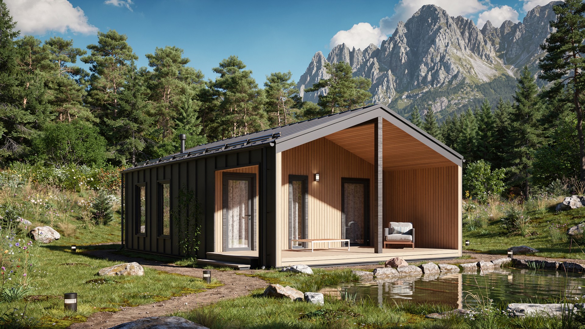 Барн-Хаус Эдинбург — 6,5x10,5 м, 68 м²